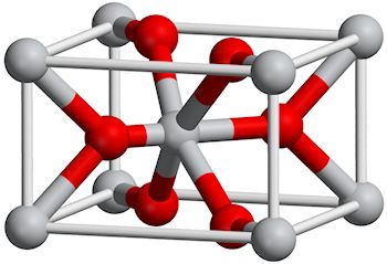 Structure of the unit cell of rutile