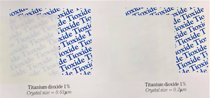 TiO2 sheet with different sized particles