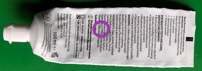 A tube of toothpaste