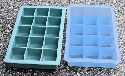 Flexible ice cube trays made of silicone