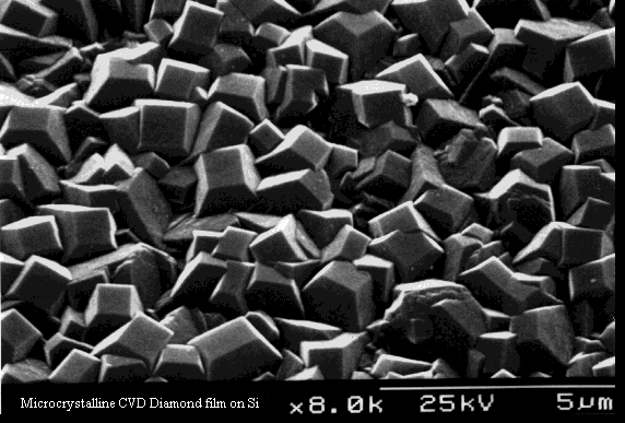 CVD diamond film grown on Si